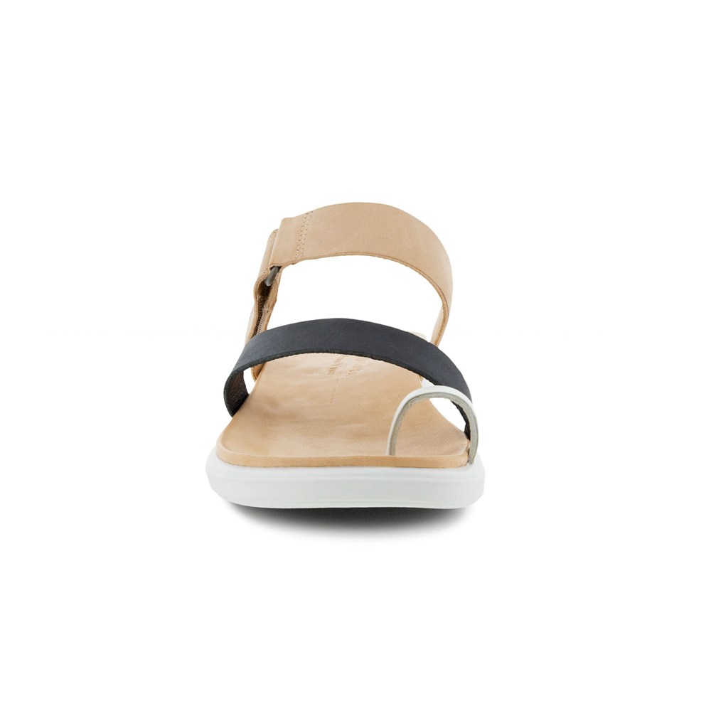 Womens Sandals - ECCO Simpil Flat Toe-Loop - Brown - 3421AVEJO